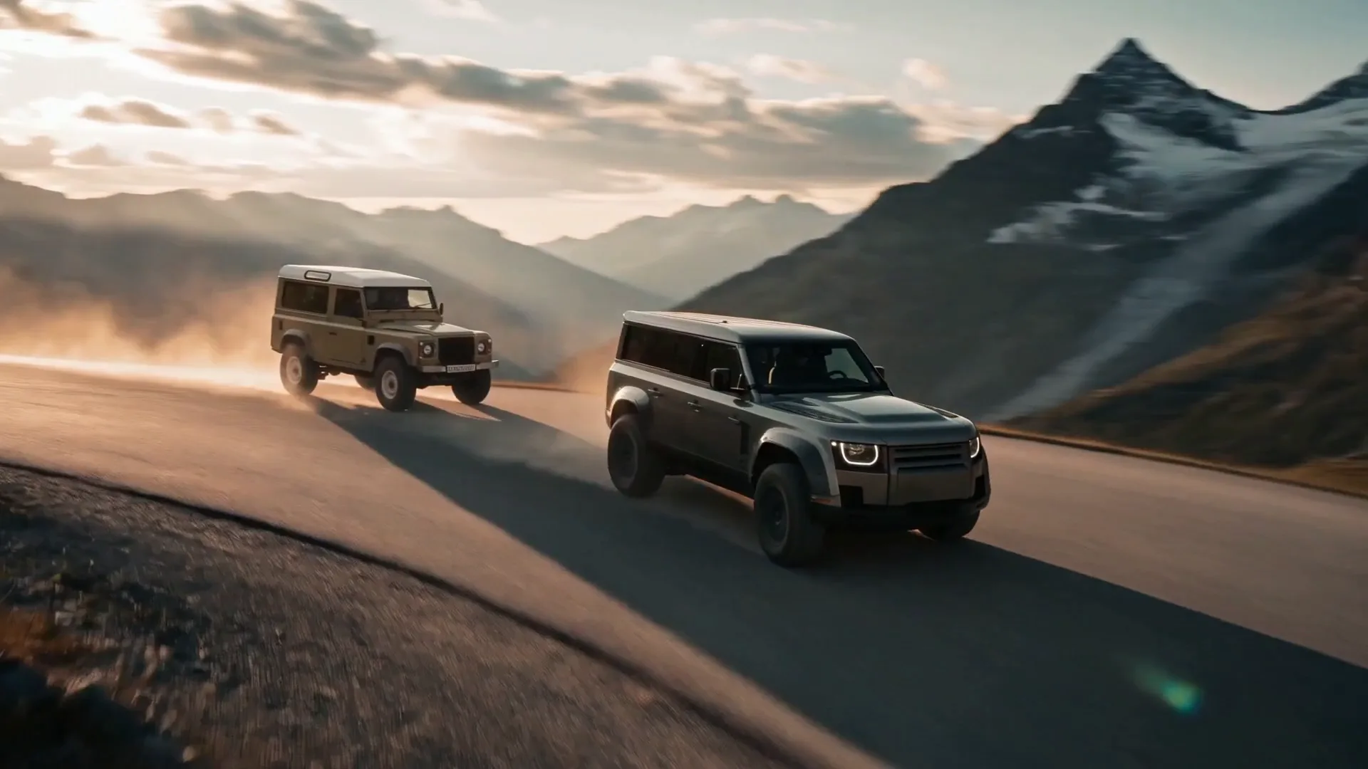 Landy-Doctor-Kurzfilm: zwei Land Rover Defender durch Berge, Wald und Sturm bis zur Villa in Starnberg